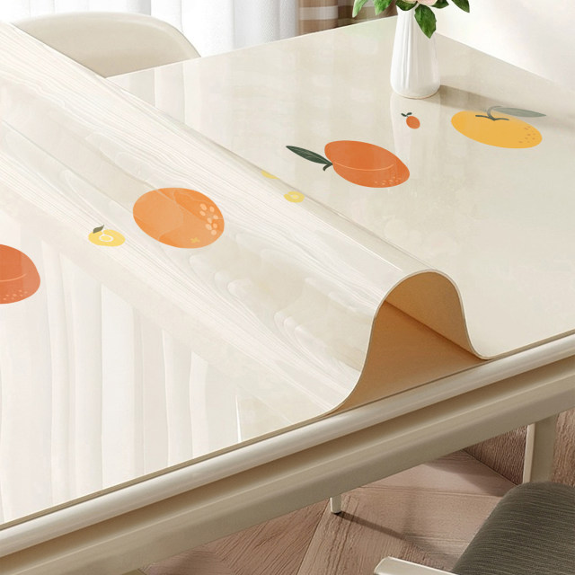 Tablecloth, no-wash, oil-proof, waterproof, anti-scalding, PVC soft glass table mat, light luxury, high-end dining table mat, coffee table tablecloth