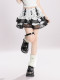 HTYM American retro lace spliced ​​cake skirt for women in summer new high-waisted slimming A-line skirt strap pendant