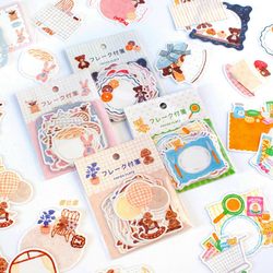 Packaged Japanese Papierplatz Sticky Notes Sticker Pack Red Panda Cat Rabbit