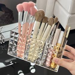 Makeup Brush Holder Bedroom Dressing Table Lipstick Eyeshadow Eyebrow Pencil Organizer Transparent Acrylic Mirror Cabinet Cosmetics Storage Box