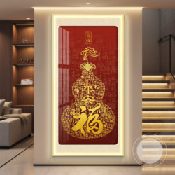 Hanging Painting with Led Lights in New Chinese Style for Entryway, Corridor, and Hallway Decoration, Simple Modern High-End Wall Art