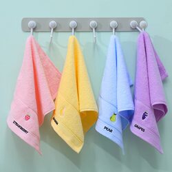 Children's Special Pure Cotton Towel, Men's Square Towel, Dark-Colored Face Washcloth, Small Household Square Soft Absorbent Handkerchief for Men
