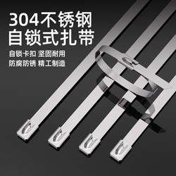 304 Stainless Steel Cable Ties 4.6mm Metal Cable Ties for Outdoor Electrical Wiring, Bridge Racks, Marine Use, Corrosion-Resistant, Self-Locking and Tightening
