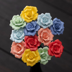 Jingdezhen Ceramic Rose Artificial Flower Handmade Flower Eternal Flower Valentine's Day Bouquet Living Room Dining Table Home Decoration Flower