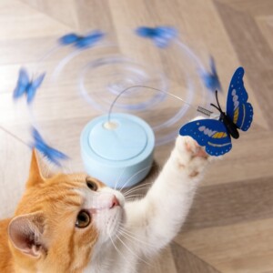 
Electric rotating butterfly toy cat and dog pet interactive training artifact cat toy cat toy funny cat stick self-pleasure