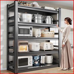 Kitchen Storage Rack, Floor-Standing, Multi-Layer, Multi-Functional Microwave Oven Storage Rack, Household Simple Storage Rack, Pot and Bowl Rack