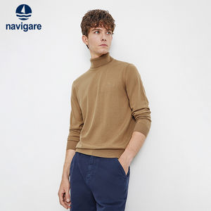 
Navigare Italian small sailing ship old money style half turtleneck knitted sweater men's casual antibacterial pullover woolen sweater