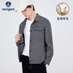 
[Wool] Navigare Italian sailing workwear plaid jacket men's spring casual woolen coat