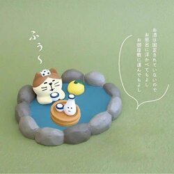 Zakka Japanese-Style Cat Outdoor Bath Sake Cat Stone Lamp Cat Resin Ornament Desktop Trendy Toy Figurine Small Gift