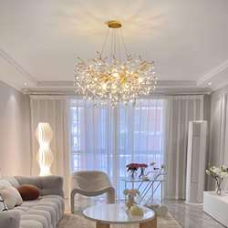 French light luxury living room crystal chandelier dining room lamp luxury simple high-end shop commercial creative branch art lamp