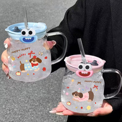 Cup 2025 New Model for Women, High Aesthetic Value, Large Capacity Glass Cup for Home Use with Handle, Water Cup, Juice Cup, Coffee Cup for Summer