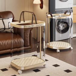 Dirty Laundry Basket for Home Use, Stylish and Large-Capacity Transparent Laundry Hamper for Bathroom, Storage Solution