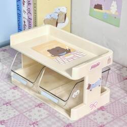 Dormitory Desktop Storage Rack for College Students, Multi-Layer Storage Rack, Cosmetics Storage Box, Large Capacity, University Dormitory Desk