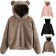 Rabbit ear round neck hooded sweatshirt