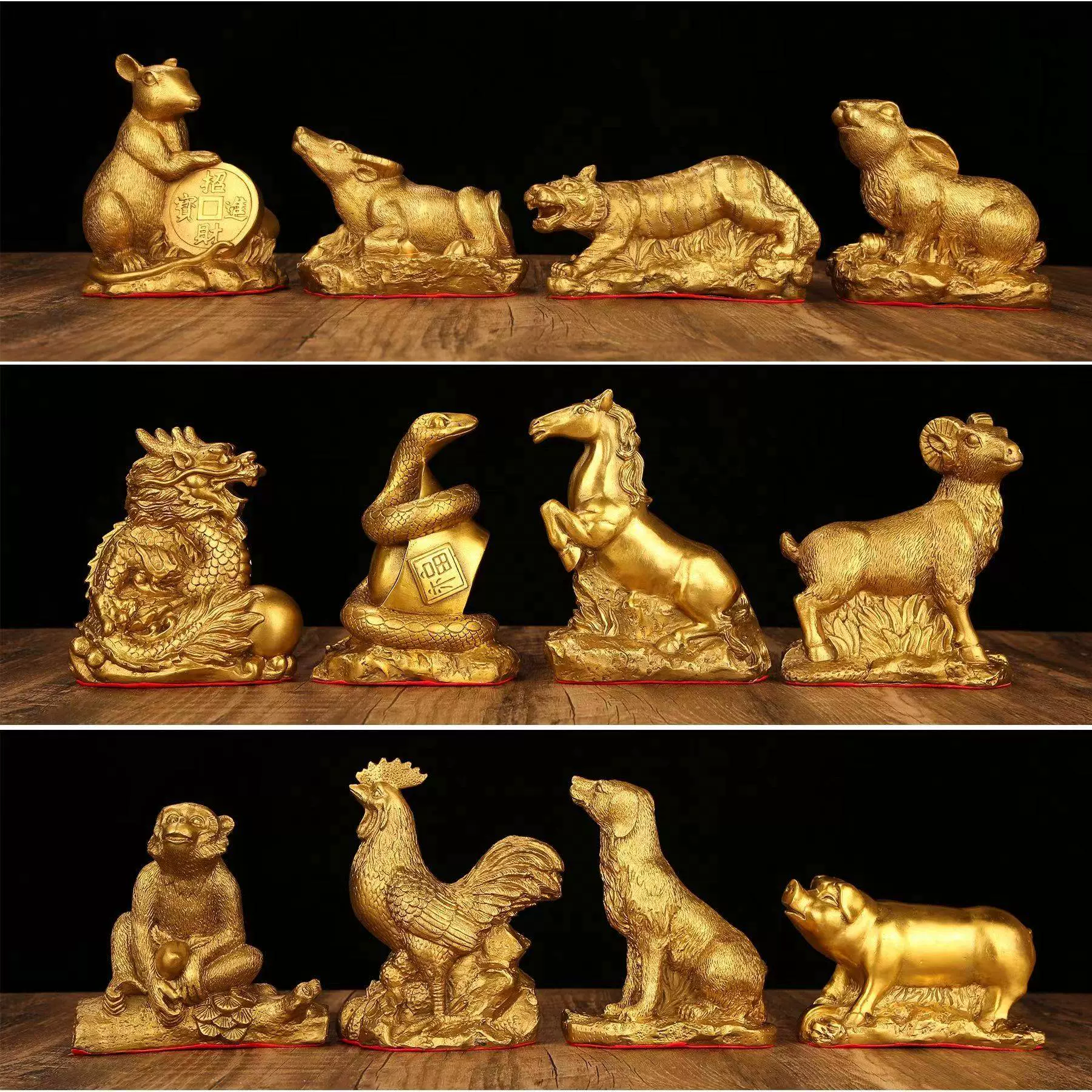 純銅製品動物生肖置物セット 12体 純銅製品動物生肖置物セット 12体 【