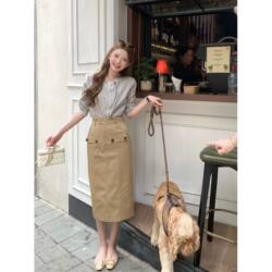 Sza【Spring and Clear Skies】Spring New Korean Style Elegant Commuter Lace-Up Slimming Long-Sleeve Shirt A-2657