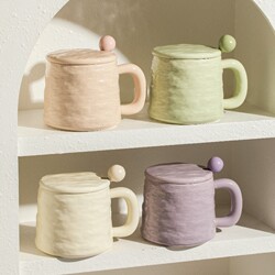 Ceramic Mug with Lid, Coffee Cup, Household Drinking Cup, Large Capacity 2026 New Model, Office Breakfast Cup