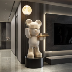 Light Luxury High-End Living Room Large Bear Figurine, Floor-Standing Decoration Next to the Tv Cabinet, Home Decor, Housewarming Gift