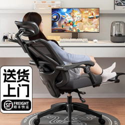 German Ergonomic Chair, Waist-Protecting Computer Chair, Comfortable Home Office Chair for Long Sitting, Dual-Purpose for Nap, Dormitory, Gaming