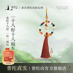 Putuo Mountain Eighteen Seeds Eighteen Blessings Car Hanging Ornament for Safe Travel, Car Rearview Mirror Hanging Decoration Gift