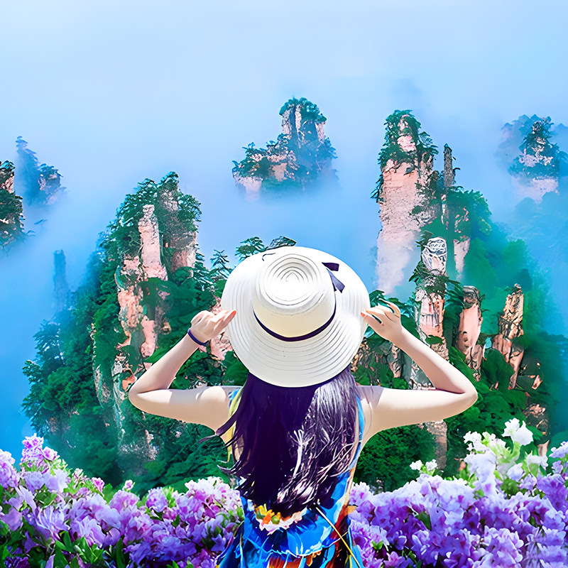 纯玩含高铁 湖南张家界旅游天门山凤凰古城千古情5天4晚跟团游