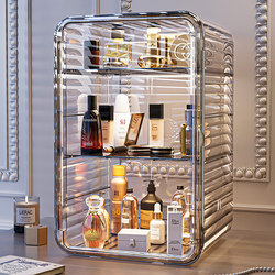Cosmetics Storage Box, Light Luxury Dust-Proof Box, Desktop Dressing Table, Skin Care Product Rack, Perfume Lipstick Transparent Storage Shelf