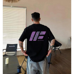 American Retro Vibe Street Style Cool Short-Sleeve T-Shirt for Men, National Trendy Brand, Heavy Cotton, Small Neckline, Couple's Top for Summer