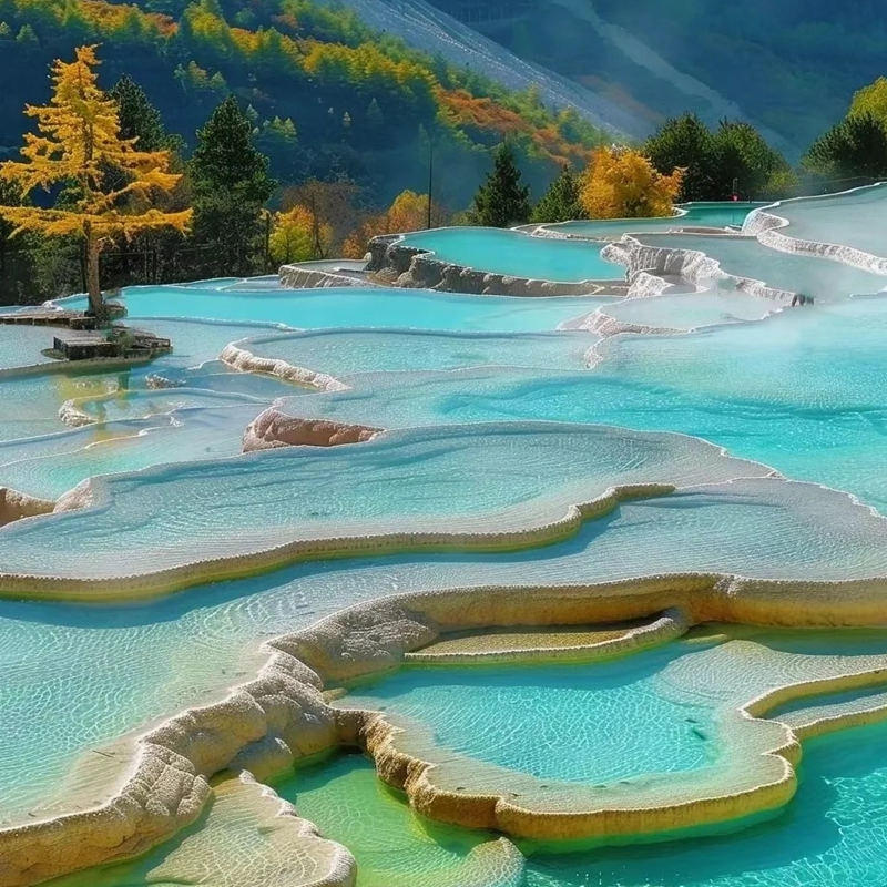 【含往返机票】四川旅游成都熊猫乐园九寨沟黄龙5天4晚川西跟团游