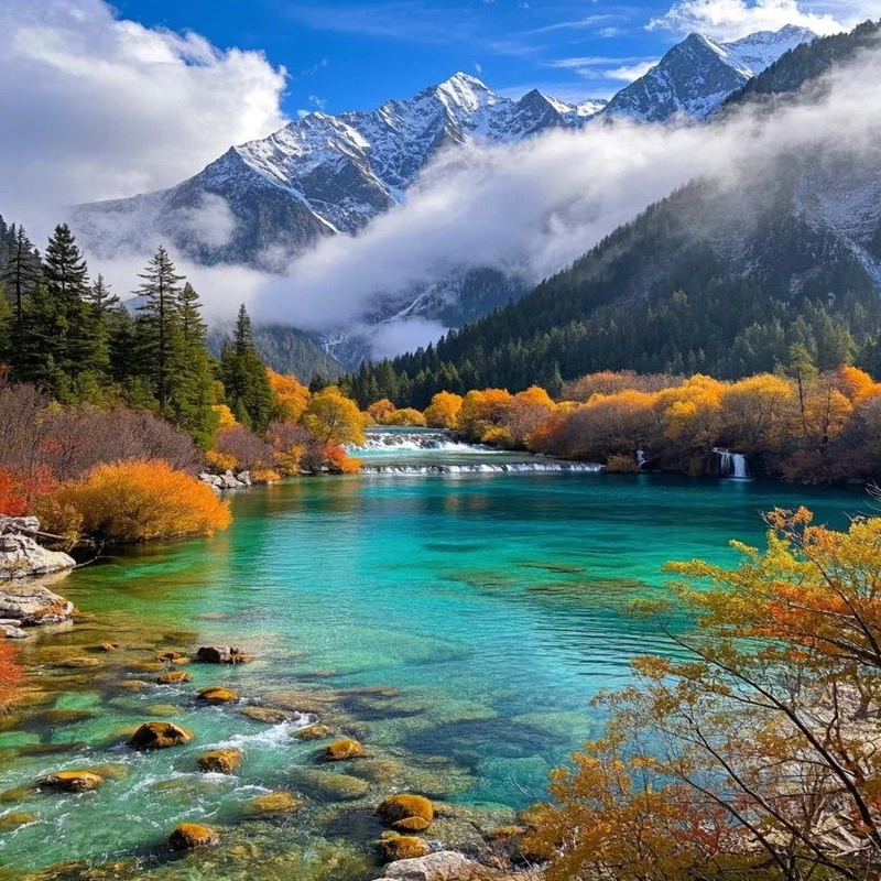 【含往返机票】四川旅游成都熊猫乐园九寨沟黄龙5天4晚川西跟团游