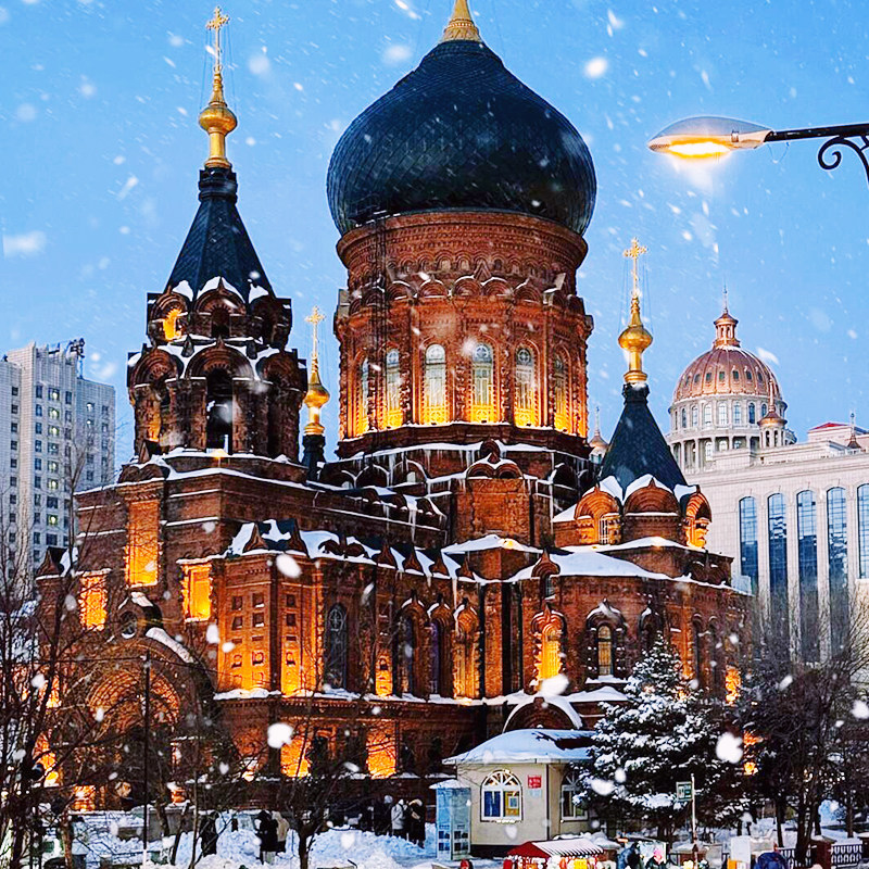 【0购物小团】东北哈尔滨雪乡旅游长白山冰雪大世界6天5晚跟团游