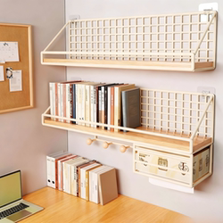 Wall-Mounted Storage Rack, No-Drill Wall Hanging Dormitory Essentials, Bedside Hanging Basket, Wall Storage Shelf