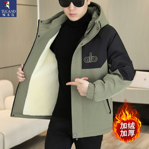 
Woodpecker Men's 2025 New Trendy Cotton Clothes Men's Jackets and Velvet Jackets Winter Thickened Warm Jackets