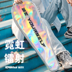 Shark Leap Badminton Bag Neon Laser Small Racket Bag Waterproof Colorful Single-Shoulder Portable Padded Thickened Handheld Badminton Bag