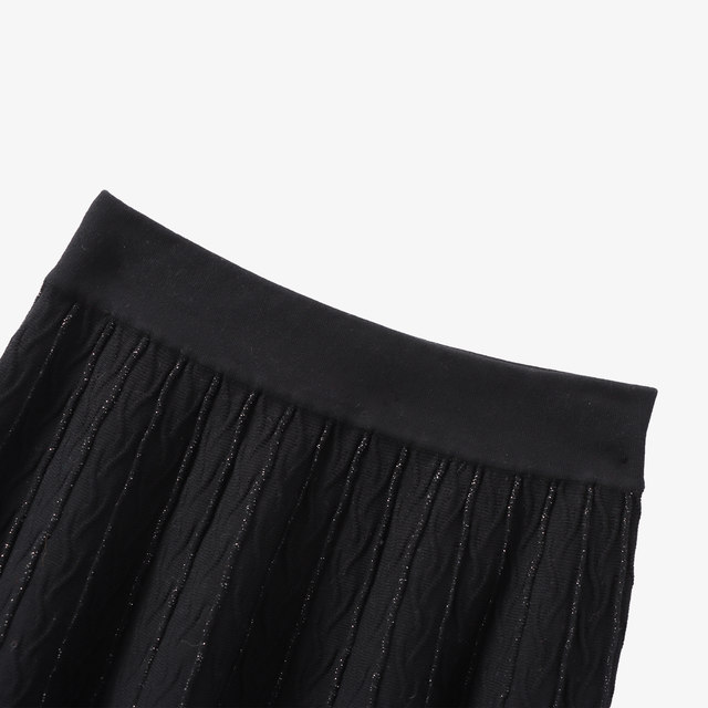 BasicHouse/Baijiahao black midlength skirt in autumn, versatile high — free download