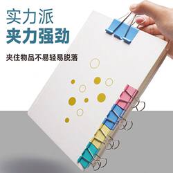 Colorful Tail Clip 19mm Metal Long Tail Clip Office and Study Supplies Strong Clamping Force Not Easy to Fall Off Book Clip