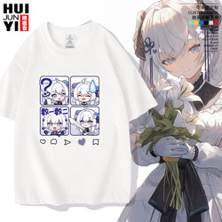 Dongxuelian-Style Short-Sleeve T-Shirt for Virtual Streamers, Anime, and Two-Dimensional Characters, Unisex Summer Casual Clothing