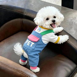 Dog Clothes Spring and Autumn Thin Overalls Teddy Bichon Schnauzer Small Dogs Can Be Leashed Pet Four-Legged Clothing