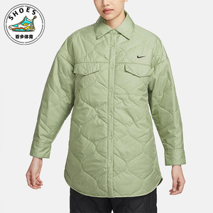 Nike/Nike genuine Essential women's loose warm lapel classic casual cotton jacket FB8733-386
