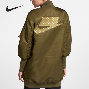 Nike/Nike genuine women's medium -long stand -up collar leisure sports lightweight warm cotton uniform 932050