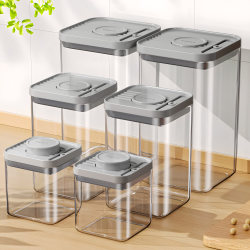 Press-Type Grain Sealed Jar, Food-Grade Plastic Storage Jar, Insect-Proof and Moisture-Proof Jar, Coffee Bean Dispensing Bottle