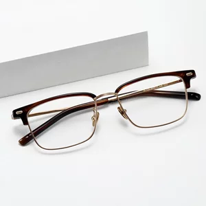 
Retro eyebrow rack 9999 same style pure titanium details 1:1 literary business glasses frame anti-blue light square frame myopia