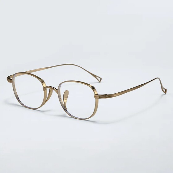 
26 Ultra-Light Handmade Pure Titanium Frame Ten Thousand Years Turtle Retro Literary Glasses Frame for Men and Women Available in Height 20869