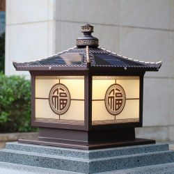 New Chinese-Style Solar Lamp Post Lights, Villa Courtyard Lights, Outdoor Lights, Gate Yard Gate Posts, Fence Post Lights