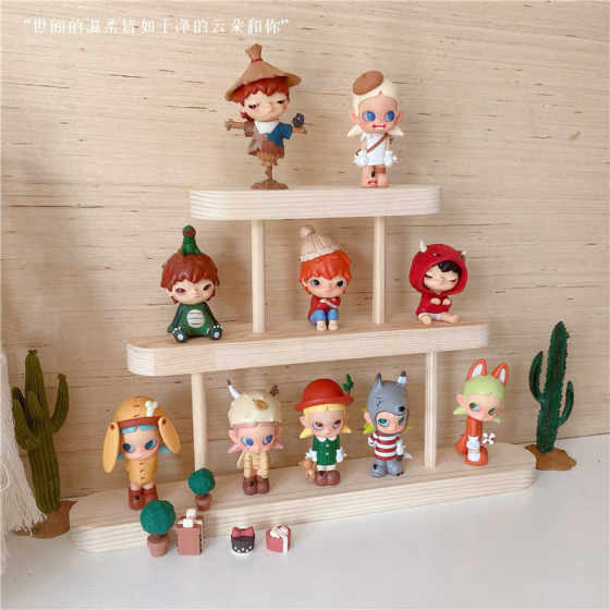 
Storage and Organize Home Storage Pub Box Figure Storage Box Three-layer Multi-layer Solid Wood Blind Box Doll Hand-in-Car Desktop