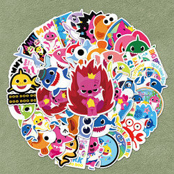 100 Shark Baby Stickers for Children Early Education Animation Cartoon Graffiti Cute Birthday Gift Waterproof Decoration for Notebooks, Water Bottles, Photo Albums, Stationery, Walls, iPad Scooter Phone Case Stickers