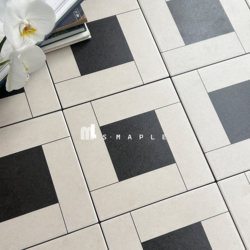 French Woven Black and White Parquet 200 Tiles Entrance Bathroom Balcony Floor Tiles Catering Shop Decorative Tiles
