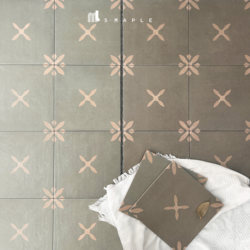Retro Dark Green Matte Cross-Shaped Small Flower Tiles for Kitchen, Balcony, Entrance, 30 Tiles, Decorative Non-Slip Antique Tiles for Dining and Commercial Spaces
