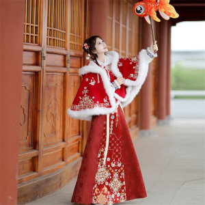 
Mo Nanchen_Xi Ran Chun Shao Original Han Element Hanfu Women 2025 New Winter Thickened Bijia Cloak Ancient Costume