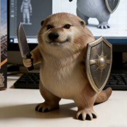 My Knife and Shield Dog [S+ High-End Edition] Limited Q Version Figure Gk Trendy Toy Model Ornament Statue Gift Merchandise