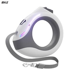 
New ring LED light dog rope pet automatic retractable traction rope luminous dog walking rope pet supplies